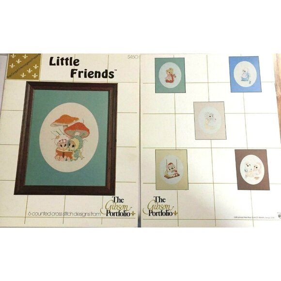 Cross Stitch Little Friends Gibson Portfolio Pattern 6 Ct Designs Mice Vintage - Picture 3 of 4